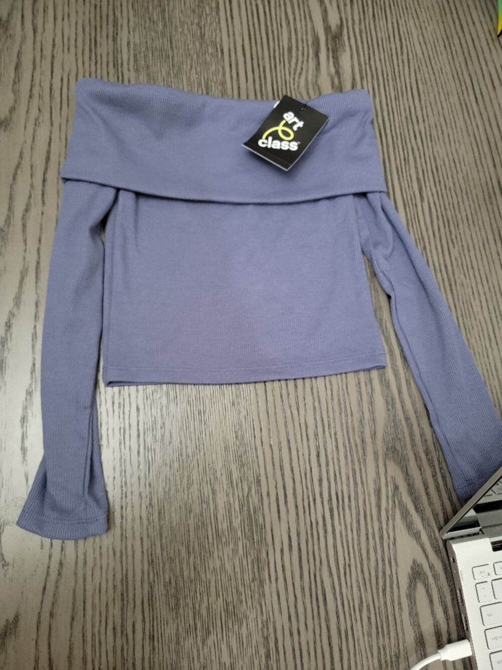 Girls' Off the Shoulder Long Sleeve Knit Top - Art Class